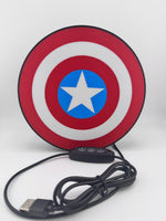 Captain America Shield LED Light USB Powered Wall Decor for Gamers