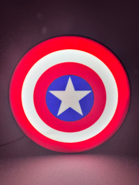 Captain America Shield LED Light USB Powered Wall Decor for Gamers