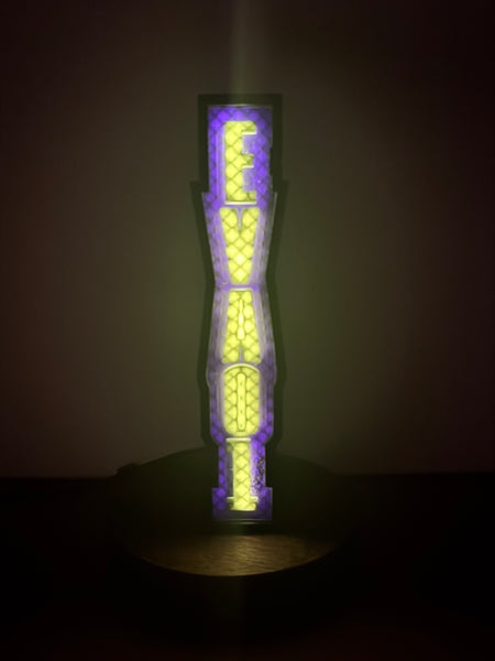 Evangelion EVA 01 Tech LED Light Box Decor for Gaming Stream Setup 3d Printed