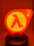 Half Life 2 Valve LED Lamp Light Box Decor Gaming Room Shelf Art Setup 3DPrinted