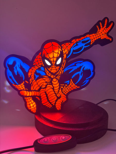Spider-Man 3D Printed LED Lamp Gaming Room Light Box