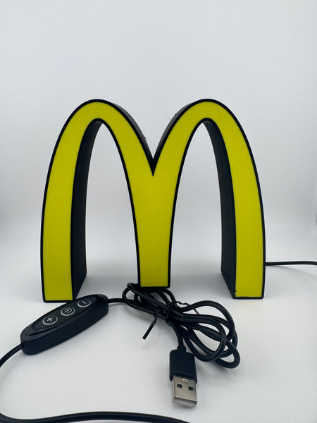 Mcdonald's LED Lamp Light Box Decor for Gaming Room, Stream Setup 3d Printed