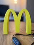 McDonald’s Golden Arches LED Lamp | Retro All-Yellow 3D Printed Light Box Sign for Gaming Room, Stream Setup, Night Light & Decor