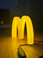 McDonald’s Golden Arches LED Lamp | Retro All-Yellow 3D Printed Light Box Sign for Gaming Room, Stream Setup, Night Light & Decor