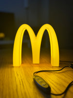 McDonald’s Golden Arches LED Lamp | Retro All-Yellow 3D Printed Light Box Sign for Gaming Room, Stream Setup, Night Light & Decor