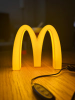 McDonald’s Golden Arches LED Lamp | Retro All-Yellow 3D Printed Light Box Sign for Gaming Room, Stream Setup, Night Light & Decor