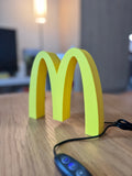 McDonald’s Golden Arches LED Lamp | Retro All-Yellow 3D Printed Light Box Sign for Gaming Room, Stream Setup, Night Light & Decor